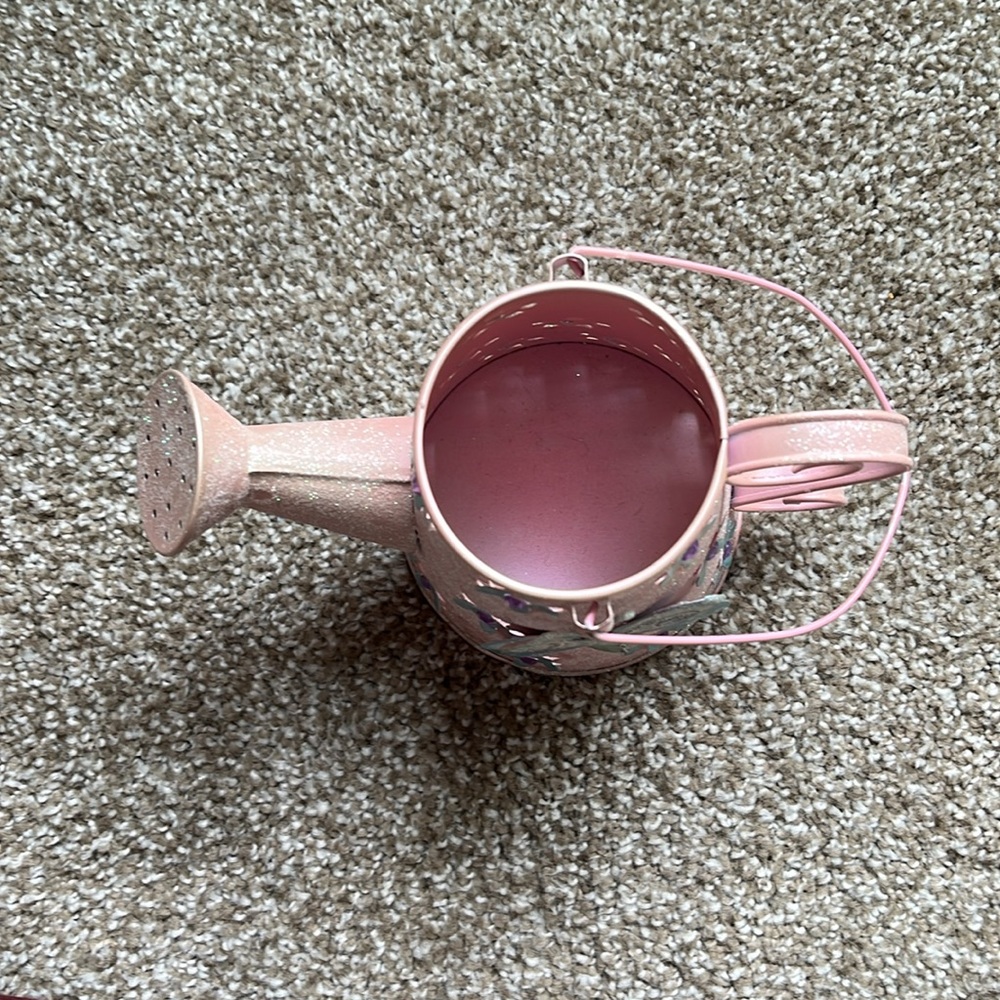 Decorative Pink Spring Watering Can - Picture 4 of 5